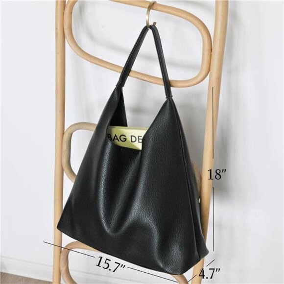 HOXIS Hobo Bags for Women Soft Vegan Leather Shoulder Handbag Slouchy Tote - Picture 4 of 7